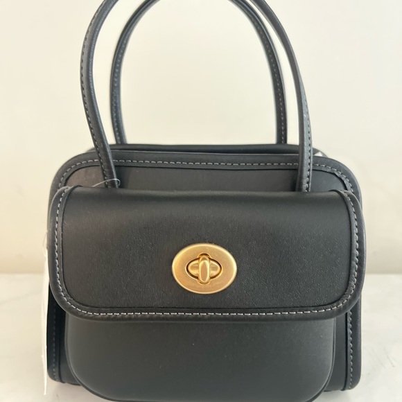 COACH The Safari Bag 
Black Mini Bag with Gold Clasp - Picture 3 of 8